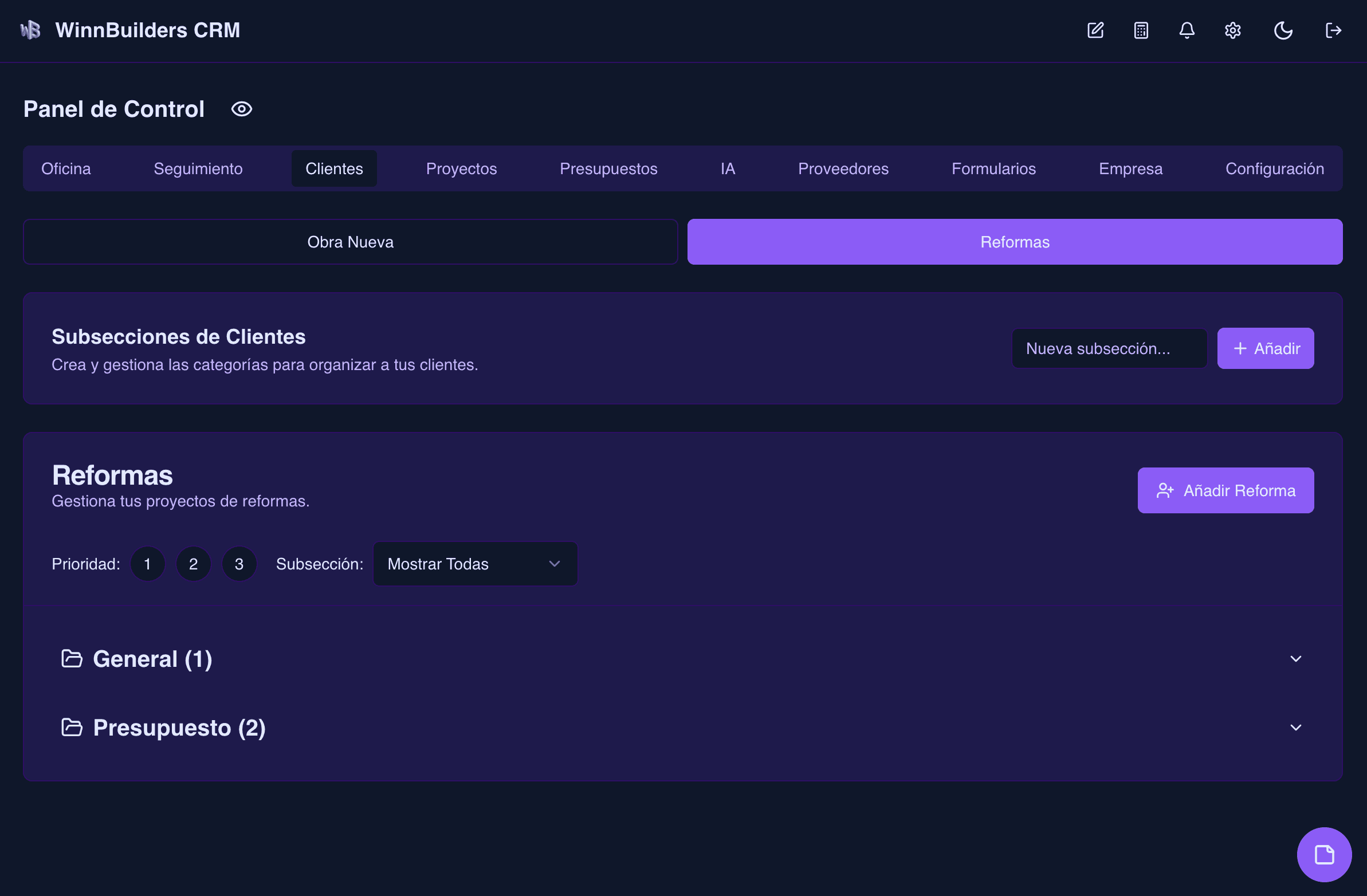 Proyecto CRM Construcción